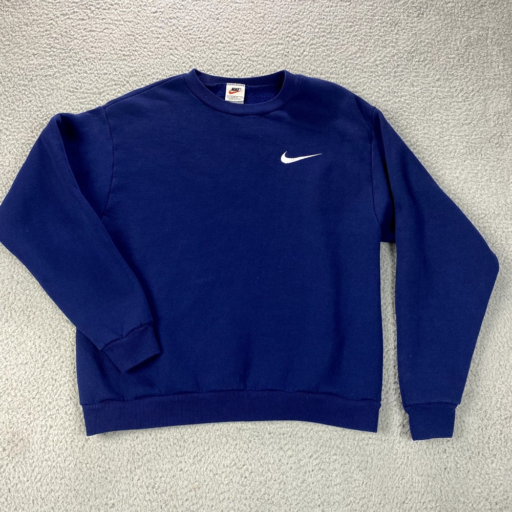 Vtg Nike Sweatshirt Mens XL Measures Size Small  Blue 90s USA  Crewneck Pullover